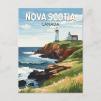 Nova Scotia Canada Travel Art Vintag