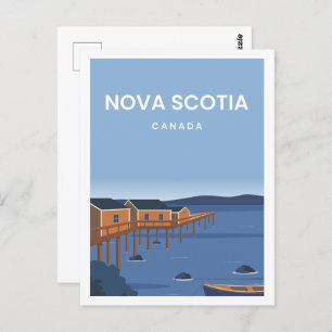Nova Scotia Canada Travel Place Illustration Postkarte