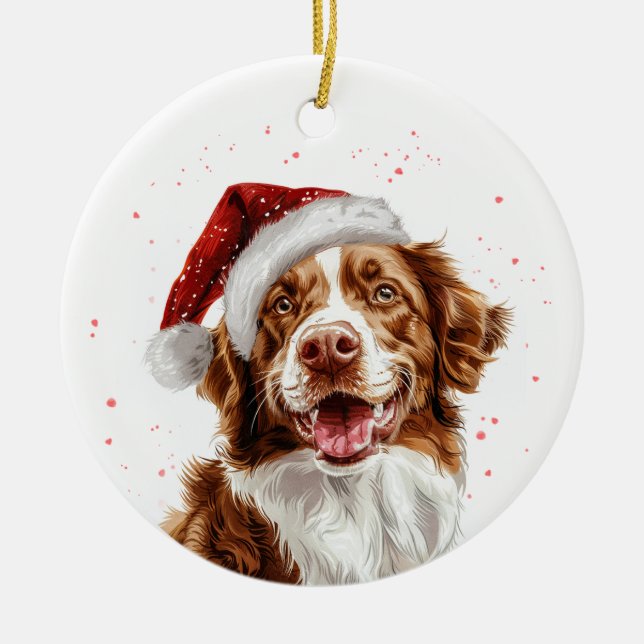 Nova Scotia Dog Christmas Personalized Keramik Ornament (Vorne)