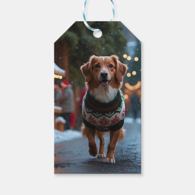 Nova Scotia Duck Toller Christmas Snow Holiday Geschenkanhänger (Vorderseite)