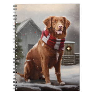 Nova Scotia Duck Toller Dog Schnee Weihnachten Notizblock