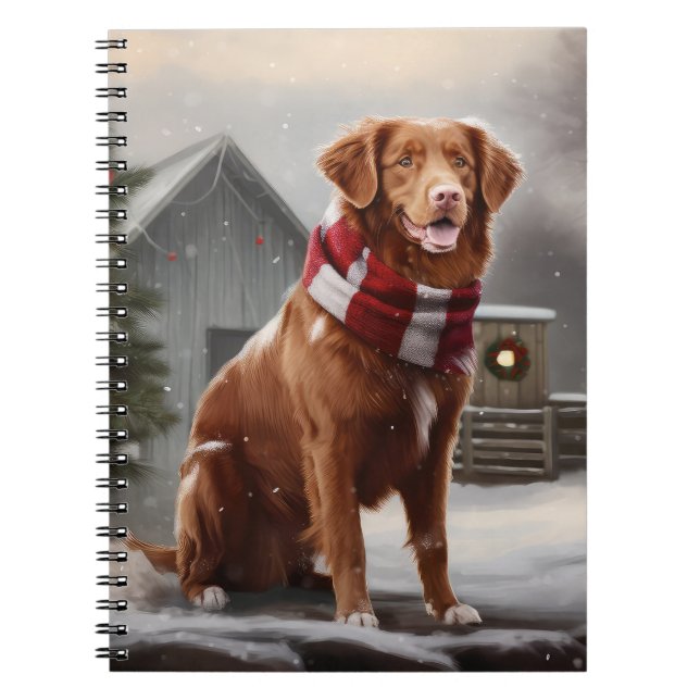 Nova Scotia Duck Toller Dog Schnee Weihnachten Notizblock (Vorderseite)