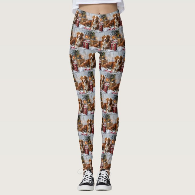Nova Scotia Duck Toller Dog Weihnachtsfest Leggings (Vorderseite)