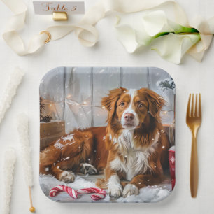 Nova Scotia Duck Toller Dog Weihnachtsfest Pappteller