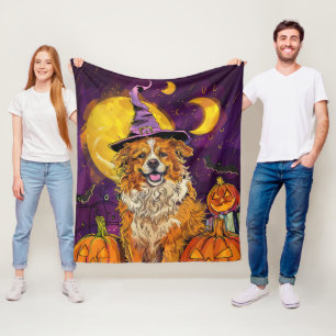 Nova Scotia Duck Toller Halloween HexenkPumpkin Fleecedecke