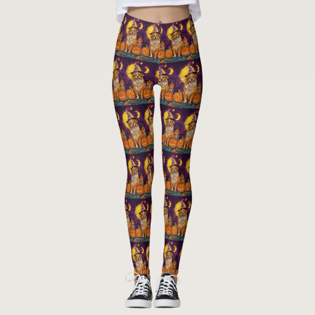 Nova Scotia Duck Toller Halloween HexenkPumpkin Leggings (Vorderseite)