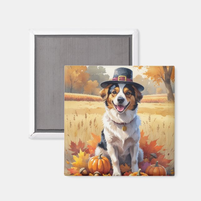 Nova Scotia Duck Toller Herbstleaves Erntedank Magnet (Vorderseite/Rückseite)