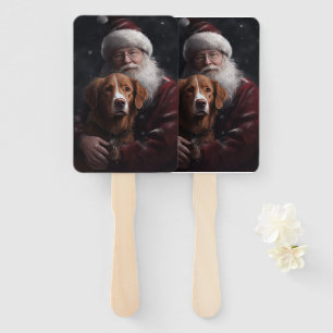 Nova Scotia Duck Toller mit dem Weihnachtsmann fei Fächer