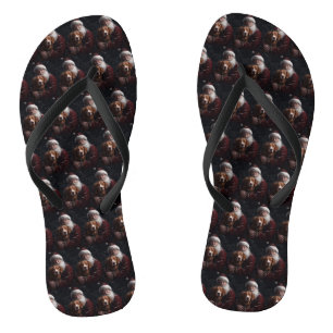 Nova Scotia Duck Toller mit dem Weihnachtsmann fei Flip Flops