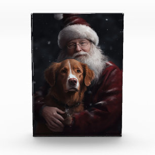 Nova Scotia Duck Toller mit dem Weihnachtsmann fei Fotoblock