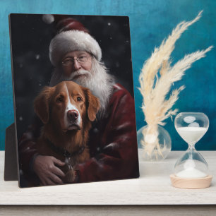 Nova Scotia Duck Toller mit dem Weihnachtsmann fei Fotoplatte