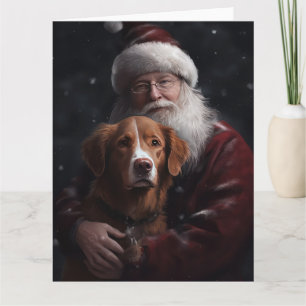 Nova Scotia Duck Toller mit dem Weihnachtsmann fei Karte