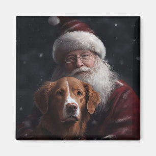 Nova Scotia Duck Toller mit dem Weihnachtsmann fei Magnet
