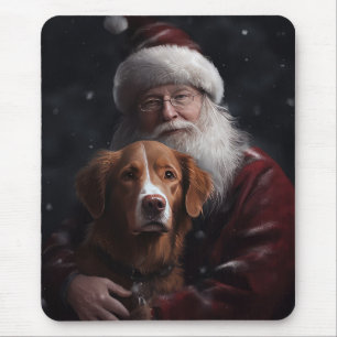 Nova Scotia Duck Toller mit dem Weihnachtsmann fei Mousepad