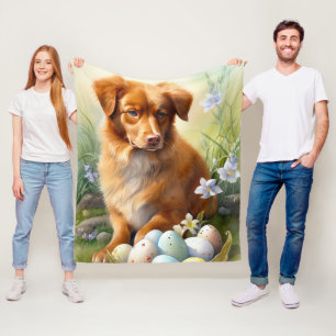 Nova Scotia Duck Toller mit Ostereiern Urlaub Fleecedecke