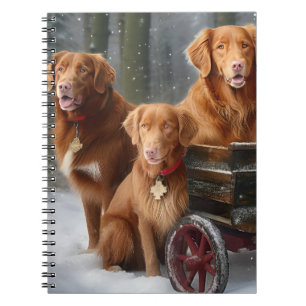 Nova Scotia Duck Toller Retriever Schnee-Schlitten Notizblock