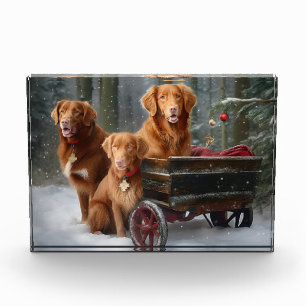 Nova Scotia Duck Toller Retriever Snowy Sleigh Fotoblock