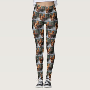 Nova Scotia Duck Toller Retriever Snowy Sleigh Leggings
