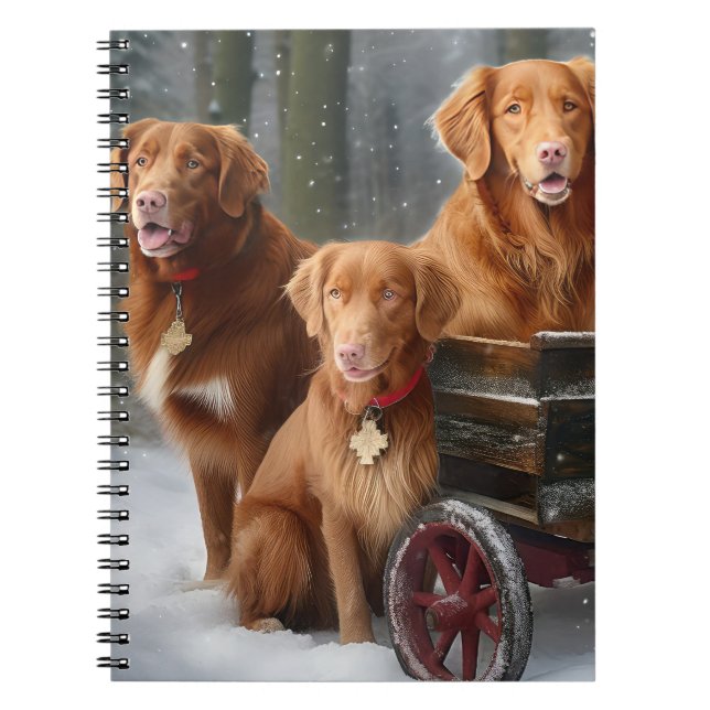 Nova Scotia Duck Toller Retriever Snowy Sleigh Notizblock (Vorderseite)