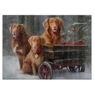 Nova Scotia Duck Toller Retriever Snowy Sleigh Schneidebrett