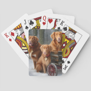 Nova Scotia Duck Toller Retriever Snowy Sleigh Spielkarten