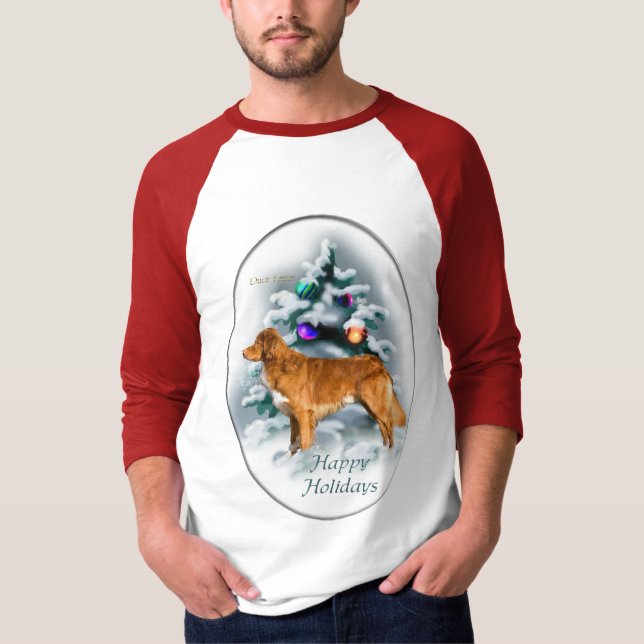 Nova Scotia Duck Tolling Retriever Christmas Gesch T-Shirt (Vorderseite)