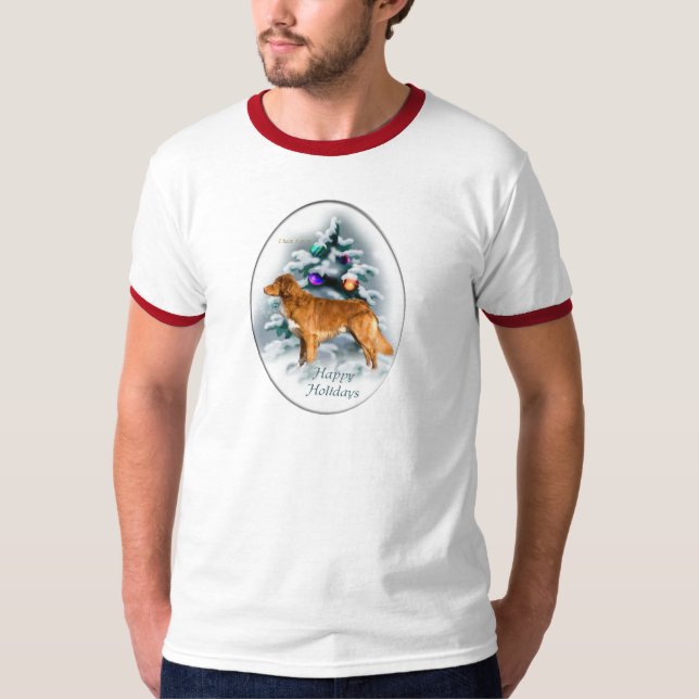 Nova Scotia Duck Tolling Retriever Christmas Gesch T-Shirt (Vorderseite)