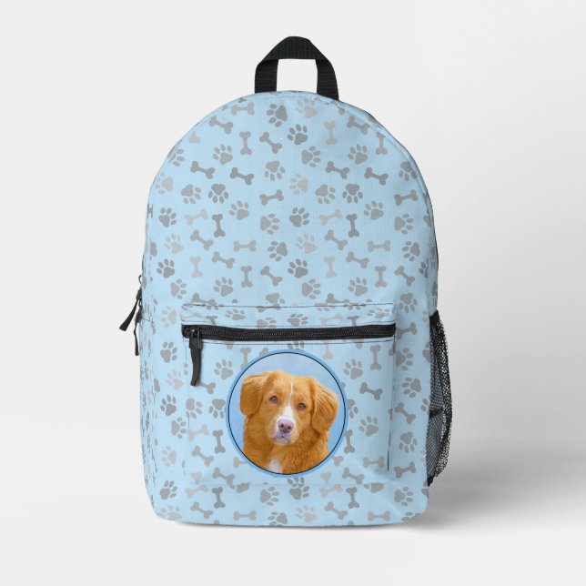 Nova Scotia Duck Tolling Retriever Dog Painting Bedruckter Rucksack (Vorderseite)