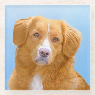 Nova Scotia Duck Tolling Retriever Dog Painting Glasuntersetzer