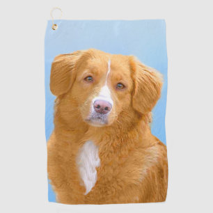 Nova Scotia Duck Tolling Retriever Dog Painting Golfhandtuch
