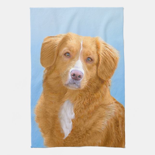 Nova Scotia Duck Tolling Retriever Dog Painting Handtuch (Vertikal)