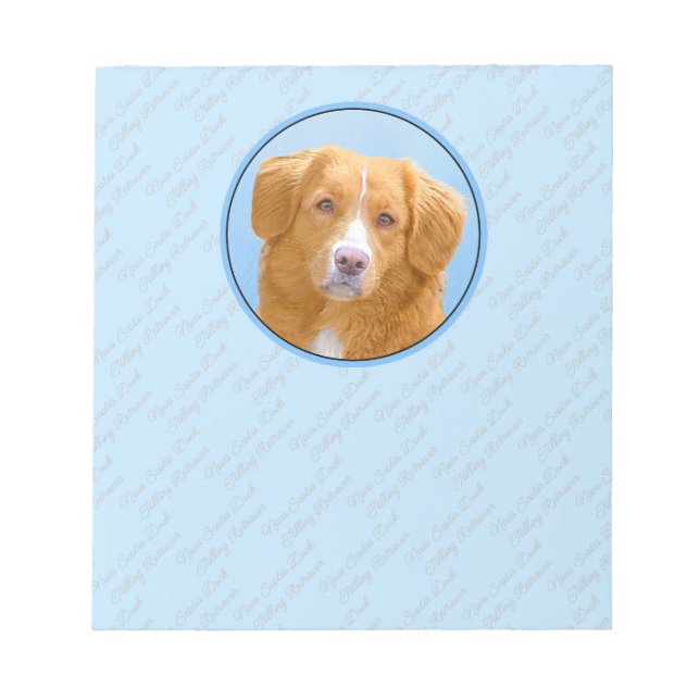 Nova Scotia Duck Tolling Retriever Dog Painting Notizblock (Vorderseite)