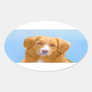 Nova Scotia Duck Tolling Retriever Dog Painting Ovaler Aufkleber