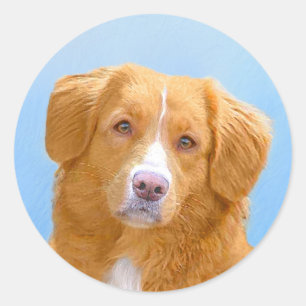 Nova Scotia Duck Tolling Retriever Dog Painting Runder Aufkleber