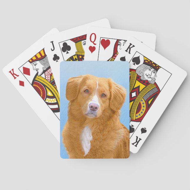 Nova Scotia Duck Tolling Retriever Dog Painting Spielkarten (Rückseite)
