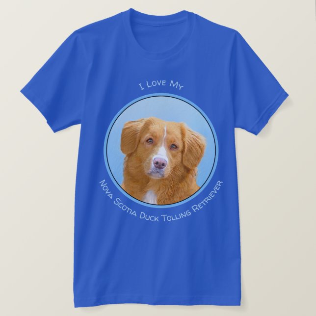 Nova Scotia Duck Tolling Retriever Dog Painting T-Shirt (Design vorne)