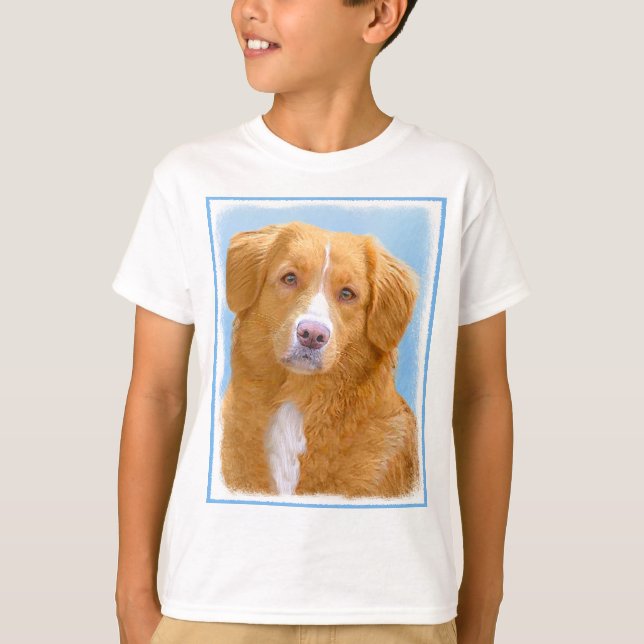 Nova Scotia Duck Tolling Retriever Dog Painting T-Shirt (Vorderseite)