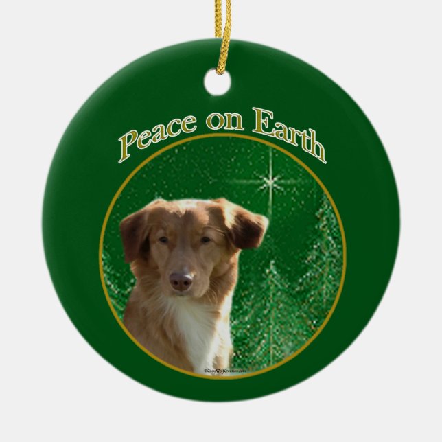 Nova Scotia Duck Tolling Retriever Peace Keramik Ornament (Vorne)