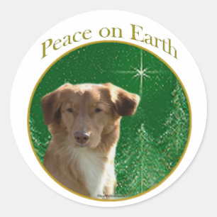 Nova Scotia Duck Tolling Retriever Peace Runder Aufkleber