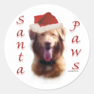 Nova Scotia Duck Tolling Retriever Santa Paws Runder Aufkleber