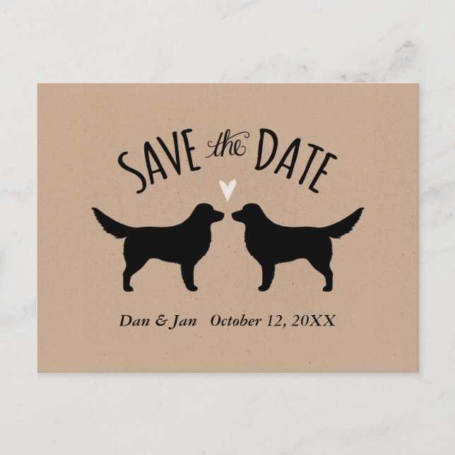 Nova Scotia Duck Tolling Retriever Wedding Date Ankündigungspostkarte (Vorderseite)