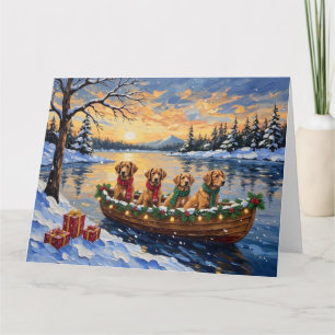 Nova Scotia Duck Tolling Retriever Weihnachtsboot Karte