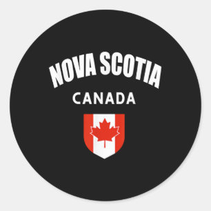 Nova Scotia Kanada Kanadische Flagge Wandern Campi Runder Aufkleber
