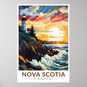 Nova Scotia Kanada Leuchtturm Reise Kunst Vintage Poster