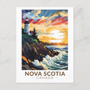 Nova Scotia Kanada Leuchtturm Reise Kunst Vintage Postkarte