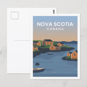Nova Scotia Kanada Reiseort Illustration Postkarte
