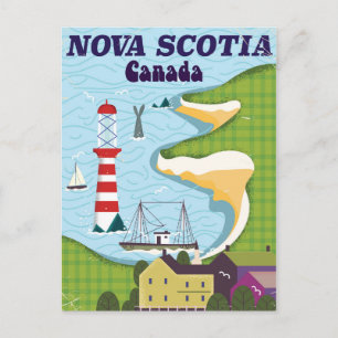Nova Scotia Kanada Vintage-Reiseposter Postkarte