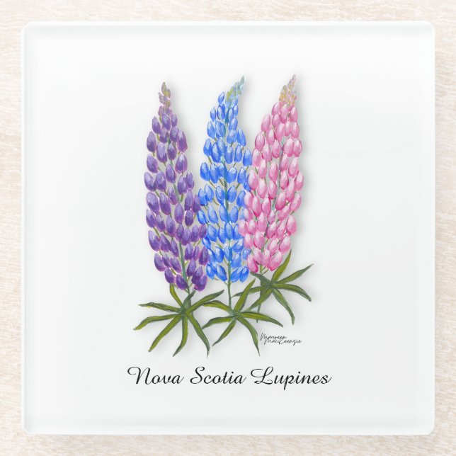 Nova Scotia Lupinen Glasuntersetzer (Vorderseite)