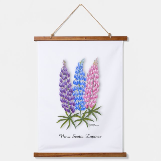 Nova Scotia Lupinen Wandteppich Mit Holzrahmen (Vorderseite)