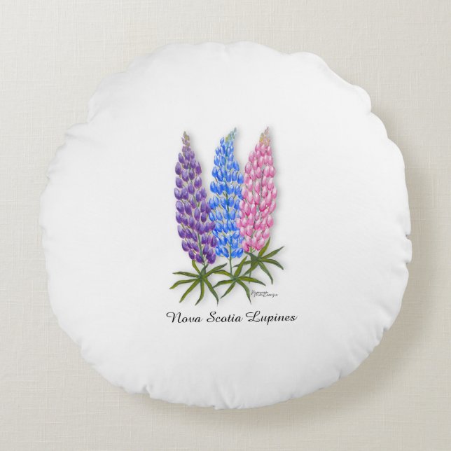 Nova Scotia Lupines Rundes Kissen (Vorderseite)